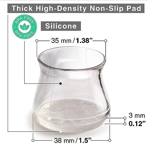 Silicone Chair Leg Floor Protectors with Non-Slip Furniture Pads X-Protector 16 PCS - Anti-Slip Chair Leg Covers - Non-Skid Furniture Leg Caps - Chair Leg Socks - Furniture Pads for Hardwood Floors!