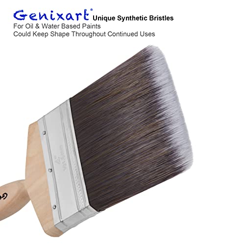 Paint Brush for Walls and Ceilings Decorating, Professional Masonry Paint Brushes for Furniture and Fence Painting, No Loss Soft Nylon Bristle Paintbrushes for Stains and Paints (100m / 4")