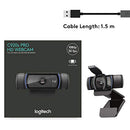 Logitech C920S HD Pro Webcam, Full HD 1080p/30fps Video Calling, Clear Stereo Audio, HD Light Correction, Privacy Shutter, Works with Skype, Zoom, FaceTime, Hangouts, PC/Mac/Laptop/Tablet/XBox - Black