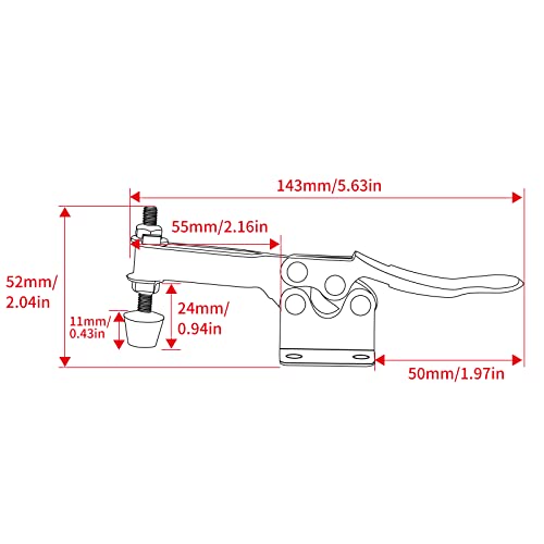 10 Pack Hold Down Toggle Clamps Woodworking,201B Clamps Hand Tool Toggle Clamp 220Lbs Holding Capacity,Antislip Quick Release Horizontal Toggle Clamp,Heavy Duty Toggle Clamp for Cam Over Clamp-SKYCY