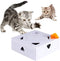 Smart Interactive Cat Toy, Ambush Interactive Electronic Cat Toy with Rotating Feather, Auto-Shut Off Funny Cat Feather Magic Box for Indoor Kitty Entertainment Exercise Catching Game (Rechargeable)