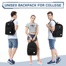 Backpack for Men Women, VASCHY Water-Resistant School Backpack Bookbag Daypack for Teens/College Students Black