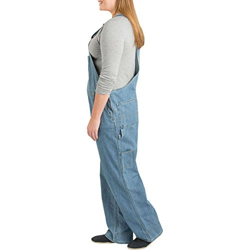 Dickies Women's Denim Bib Overall, Medium Stonewash, 16W Regular