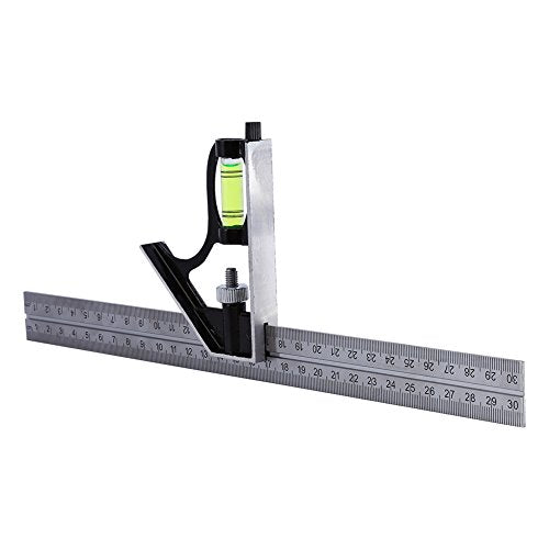 Joyzan Combination Square, Adjustable Sliding Squares Ruler Protractor Level Measure Heavy Duty Professional Metric Square Woodworking T Stainless Steel Right Angle Rulers Carpentry Measuring Tool