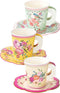 Talking Tables Pack of 24 Vintage Floral Cup & Saucer Afternoon Tea Set | Truly Scrumptious Disposable Tableware for Birthday or Garden Party, Baby Shower, Wedding, TRULYCUPSET24