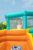 Bestway Inflatable Water Park 5.65x3.73x2.65m Slide World Jumping Castle, Climbing Wall Game, Double Slides Blow Up Playground Bouncer for Outdoor