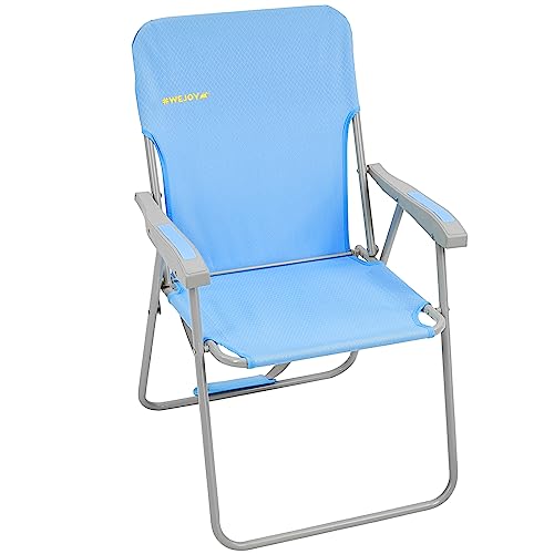 #WEJOY High Beach Chair, Folding Beach Chairs for Adults, 1 Position Lightweight Beach Chair with Shoulder Strap, Supports 300 lbs