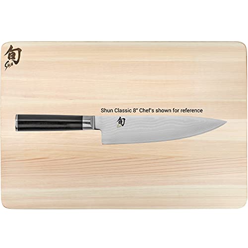 Shun Cutlery Medium Hinoki Cutting Board, 15.75" x 10.75" Medium Wood Cutting Board, Medium-Soft Wood Preserves Knife Edges, Authentic, Japanese Kitchen Cutting Board