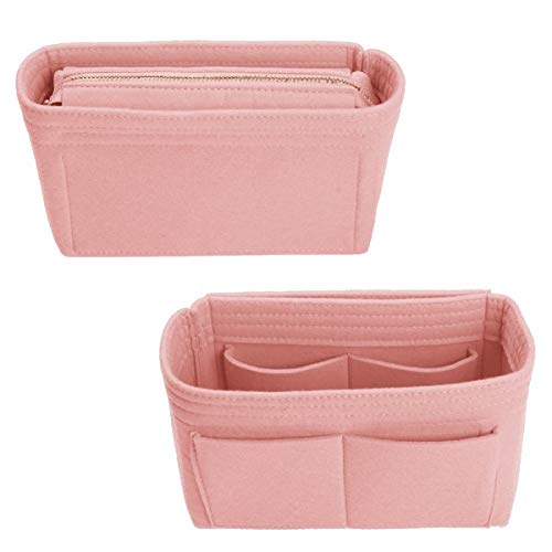 Purse Organizer,Bag Organizer,Insert purse organizer with 2 packs in one set fit LV NeoNoe Noé Series perfectly (Brush Pink)