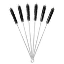 EKIND Straw Cleaner Brushes, Nylon Bristles w/Stainless Steel Handle - 6 Piece Value Pack (Black）