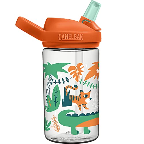 CamelBak Eddy+ 14 oz Kids Water Bottle with Tritan Renew – Straw Top, Leak-Proof When Closed, 14oz, Jungle Animals