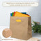 Packware Kraft Paper Tote Bags - Die Cut Handles, Flexicore Materials, Rectangular Shape, Disposable Party Favor, Grocery, Shopping & Food Carry Bags for Home & Commercial Uses - Brown (Pack of 100)
