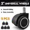 Advwin Office Chair Casters Wheels Set of 5 Replacement, Universal Rubber Chair Casters for Carpet and Hardwood Floors Quiet & Quick