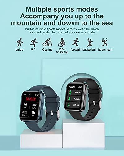 LIGE Smart Watch for Men Bluetooth Call Answering,1.69'' HD DIY Fitness Tracker with 24/7 Heart Rate Sleep Monitor Step Counter, 5ATM Waterproof Men's Smart Watches for Android iOS Black