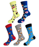 EmaoFun Colourful Socks Men's Funny Socks Gifts for Men, Cotton, pizza, 40-46