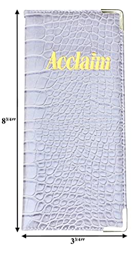 Acclaim Rigid Lawn Bowls Bowling Scorecard Holder Lightly Padded Synthetic Texture Effect 23 cm x 10 cm with Spring Clip & Pen Loop (Grey)