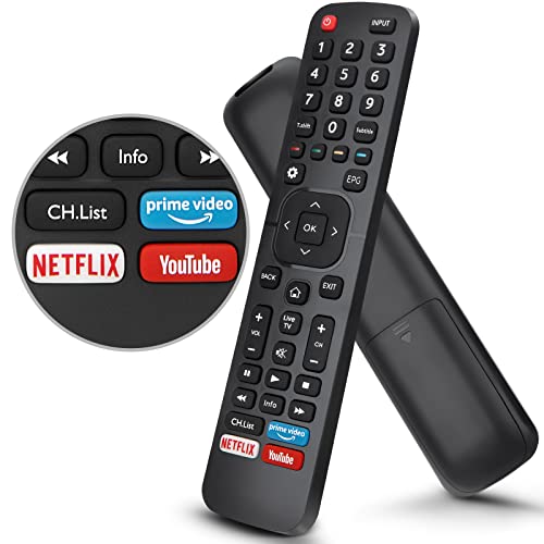 Universal Remote Control for Hisense LED Smart TVs, with Netflix, Prime Video, YouTube Buttons