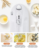 Avitong Electric Hand Mixer, 5 Speed 300W Turbo with Snap-On Storage Case and 4 Chrome-plated Steel Accessories for Easy Whipping, Mixing Cookies, Brownies, Cakes, and Dough Batters