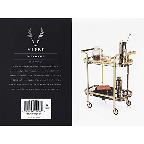 Viski Belmont Gold Bar Cart, Gold, 5891TBV