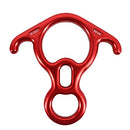 TRIWONDER 50KN Rock Climbing Figure 8 Descender Rescue Belay Device Stop Descender and Carabiner Rock Rappelling Gear (Red)