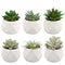 6 Pack Artificial Succulents Small Fake Succulent in Pots，Assorted Decorative Faux Succulent Potted，Mini Faux Potted Succulent Decor for Table Decor，Bathrooms, Office Decor, and More