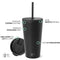 Simple Modern 470mL Classic Travel Mug Tumbler with Straw Lid and Flip Lid - Flask Coffee Beer Insulated Beer Pint Cup - 18/8 Stainless Steel - Midnight Black