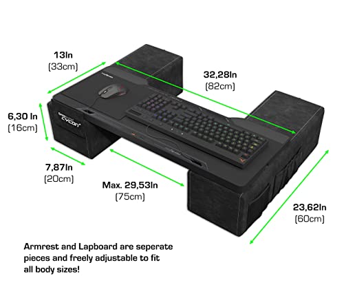 Couchmaster CYCON² Black Edition - Couch Gaming Desk for Mouse & Keyboard (for PC, PS4/5, Xbox One/Series X), Ergonomic lapdesk for Couch & Bed