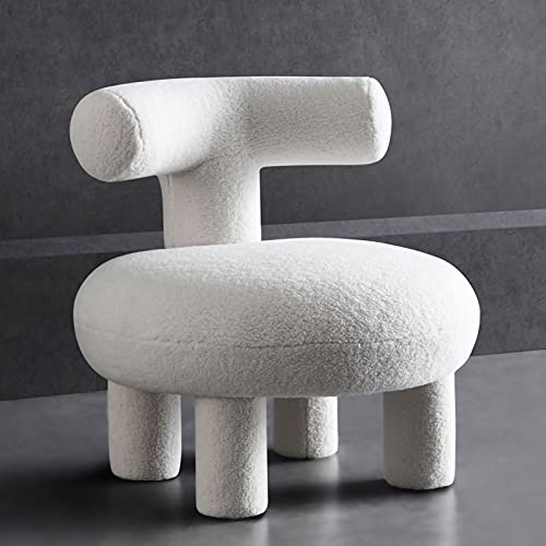 LUGSHIREE Modern Accent Boucle Chair,Upholstered Tufted Creative Furniture Sofa Couch Lounge Reading Chair for Living Room Home Decorative