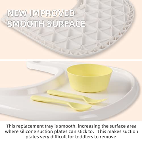LuQiBabe Baby High Chair Tray Compatible with Stokke Tripp Trapp Chair with Smooth Surface and Strong Suction Power - Made with Food-Safe Plastic (BPA BPS BPF Lead and Phthalate Free) - White