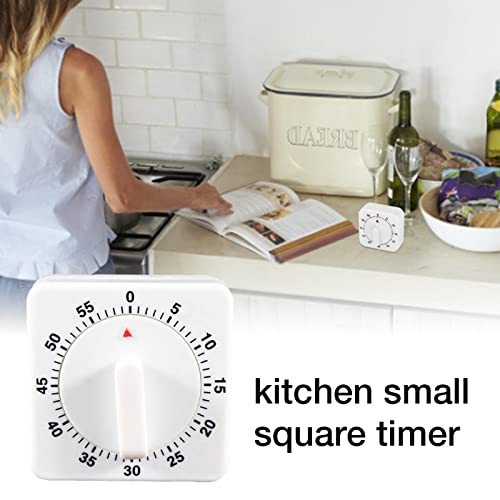 Wind Up Timer | 60-Minute Mechanical Square Timer for Kids with Alarm Reminder,Multifunctional Mechanical Timer Silent Timer for Cooking Baking