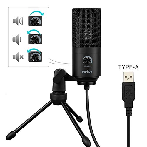 USB Microphone,Fifine Metal Condenser Recording Microphone For Laptop MAC Or Windows Cardioid Studio Recording Vocals, Voice Overs,Streaming Broadcast And YouTube Videos.(669B)