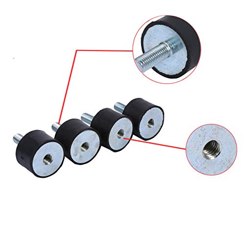 Rubber Mounts, 4 PCS M8 Rubber Mounts Shock Absorber Vibration Mounts Anti Vibration Silentblock Car Boat Bobbin Isolator (Thread Size: 6 x 18mm)