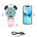 4000mAh Personal Fan 3.5 inch Handheld Fan, Up To 14 Hours Running time 3 Speeds Mini Stand Fan Desk Fan with Led Light Pocket Fans for Home/ Travel/ Outdoor, Pink