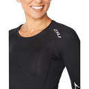 2XU Women's Compression Long Sleeve Top - Enhance Performance and Recovery - Black/Silver - Size X-Large