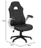 SONGMICS Racing Office Chair with 79 cm High Back Adjustable Armrest and Tilt Function Swivel Desk Computer Chair PU,Black, OBG28BUK