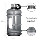 Vaupan Half Gallon Big Water Bottle, 2.2L/73 OZ Large Leak Proof Sports Jug with Handle,Huge BPA Free PETG Plastic Wide Mouth Drinking Container Flask for Fitness Gym Biking Travel Outdoor Water Jug