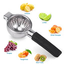 Extra Large Lemon Squeezer Stainless Steel - Easy Squeeze Heavy Duty Manual Lemon Juicer with Non-slip Silicone Handle - Ergonomic Citrus Squeezer & Fruit Juicer for Small Oranges, Limes