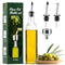 Aozita 17oz Clear Glass Olive Oil Dispenser Bottle - 500ml Oil & Vinegar Cruet with Pourers and Funnel - Olive Oil Carafe Decanter for Kitchen