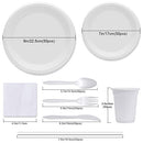 400pcs Eco-Friendly Biodegradable Disposable Paper Plates and Cutlery Napkins Cups Set, Non-Plastic Compostable Sugarcane Bagasse Tableware Dinnerware Dining Sets for Dinner Picnic Camping Party BBQ