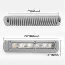 Dream Lighting Gray Shell 200MM 12V LED Awning Annex Lights,Waterproof Interior/Exterior Rigid Wall Bars Light, Camping Strip Lamp for Heavy duty,Off Road,RV Trailer/Caravan/Camper Vans/Motorhome/Yacht/Boat Cool White/Amber