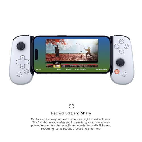 BACKBONE One Mobile Gaming Controller for iPhone (Lightning) - PlayStation Edition - Turn Your iPhone into a Gaming Console - Play Xbox, PlayStation, Call of Duty, Roblox, Genshin Impact & More