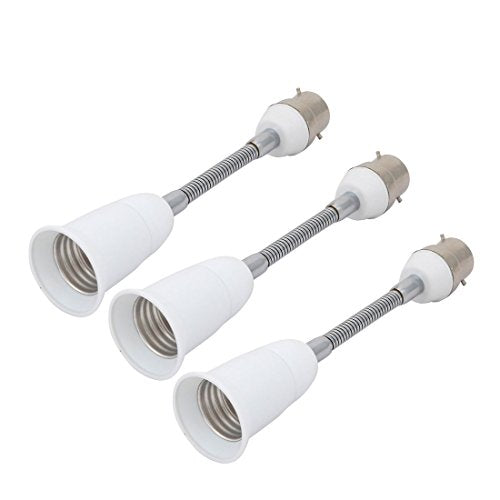 Aexit 3pcs (Lighting fixtures and controls) B22 to E27 Light Lamp Bulb All Direction Extender Adapter White (52ry355qf86) 10cm Length