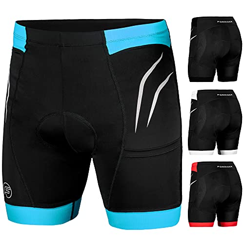 Forrider – Men's Padded Cycling Shorts Women's Padded [4D Padding] – Cycling Shorts Men/Women's Cycling Underwear – Cycling Underwear Men's Cycling Shorts – Cycling Shorts Men's Shorts, Sky Blue, S