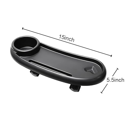 3 in 1 Stroller Cup Holder with Phone Holder and Snack Tray - Upgraded Rigid Frame, Non-Slip Clip, Universal Stroller Tray for Watch Video On The Go | Cup Holder, Stroller Accessories, Pram Cup Holder