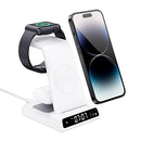 Charging Station for Apple, Wireless Charger 4 in 1 with Digital Clock, Wireless Charging Station for iPhone 15/14/13/12/11/X Series, for Apple Watch Ultra 2/Series 9/8/7/6/5, Air Pods Pro 2/3/Pro