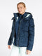 Ziener Women's Tusja Ski Winter Jacket, Warm, Breathable, Waterproof, Leaves navy print, 30