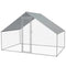 vidaXL vidaXL Outdoor Chicken Cage with Lockable Latch System Aviary Bird House Hen Coop Duck Hutch Run Enclosure 2x2x1.92m PE Roof Galvanised Steel