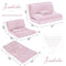 Furlide Foldable Bean Bag Bed, Folding Sofa Bed with Blanket, Foam Filling Wall Sofa Bed, Faux Fur Sleeper Sofa Couch Bed for Bedroom/Living Room/Balcony (Pink)