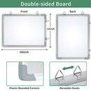 White Board Dry Erase, 16X12 Inches Double-Side Dry Erase Board for Wall, Portable Small Magnetic Whiteboard for Home Teaching Learning Working & Family Game. Includes 1 dry eraser, 8 dry erase markers, and 4 magnets