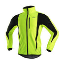 ARSUXEO Winter Warm UP Thermal Softshell Cycling Jacket Windproof Waterproof Bicycle MTB Mountain Bike Clothes 15-K Green Size X-Large